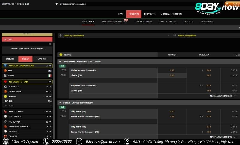 BBIN Thể Thao 8Day – cổng cược quốc tế đỉnh cao 3 Giao dien cong cuoc BBIN The Thao 8Day - Hinh 2