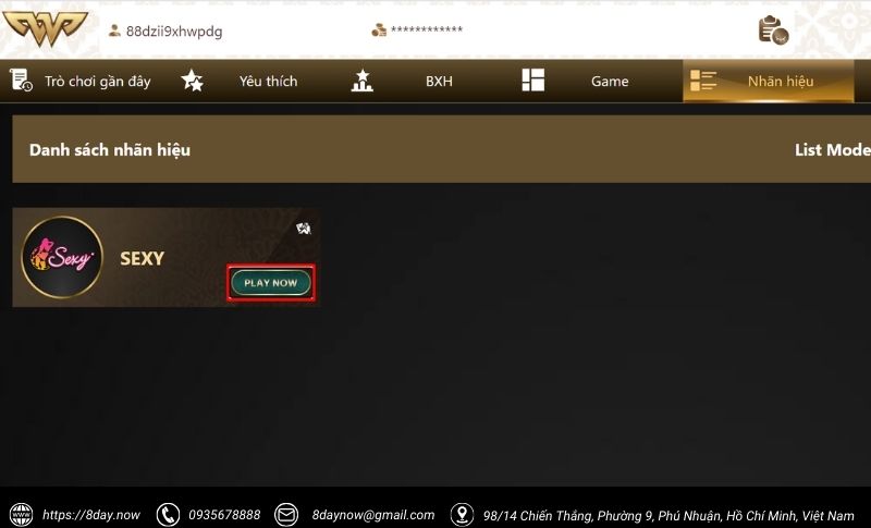 Casino SEXY 8Day – Sòng bạc trực tuyến đẳng cấp hàng đầu 7 Cac buoc tham gia choi game tai sanh Casino SEXY 8Day - Buoc 3