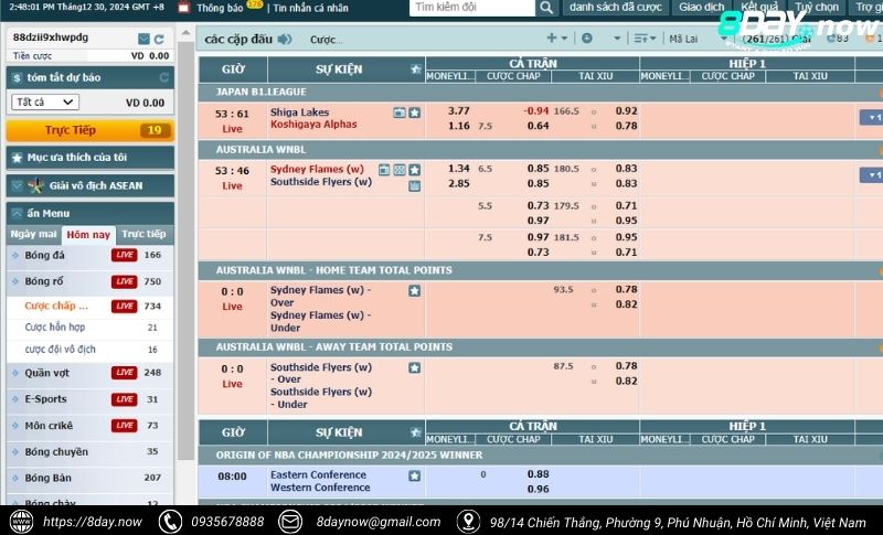 Thể Thao 8DAY - Sảnh cược thể thao uy tín #1 Châu Á 13 Giao dien sanh cuoc The Thao 8DAY - Hinh 8 - CMD 8DAY