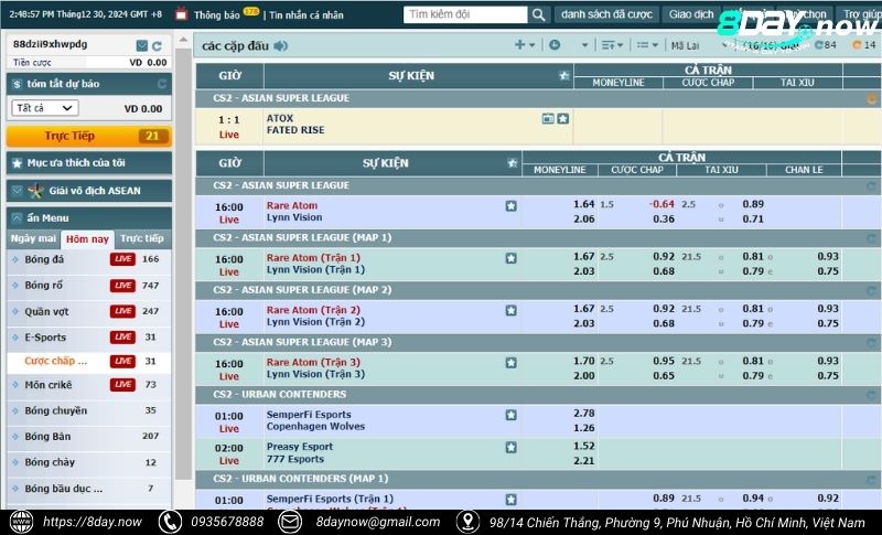 Thể Thao 8DAY - Sảnh cược thể thao uy tín #1 Châu Á 14 Giao dien sanh cuoc The Thao 8DAY - Hinh 9 - CMD 8DAY