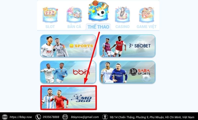 CMD Thể Thao 8Day - Nơi hội tụ những kèo đấu hấp dẫn nhất 6 Cac buoc tham gia dat cuoc tai CMD The Thao 8Day - Buoc 2