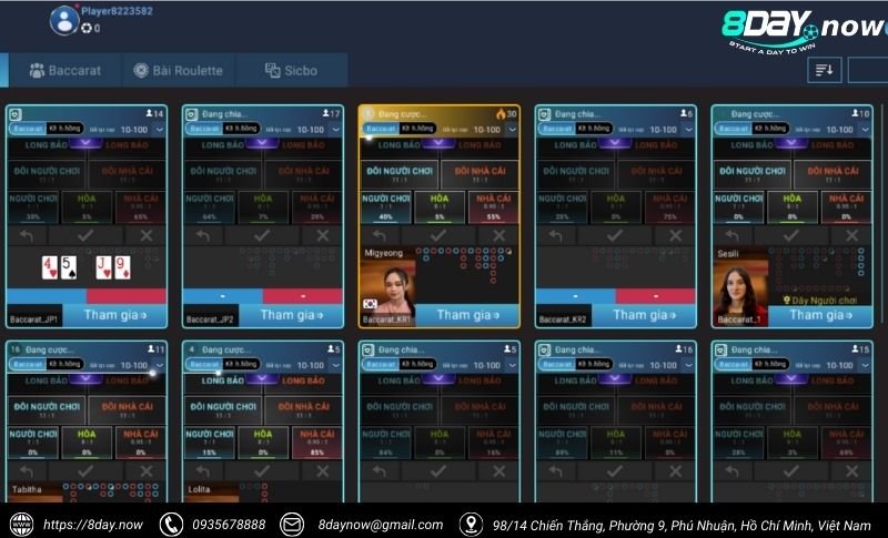 Casino Trực Tuyến 8Day - Sảnh live casino uy tín #1 Châu Á 4 Giao dien sanh Live Casino 8Day - Hinh 1 - MG Live 8DAY