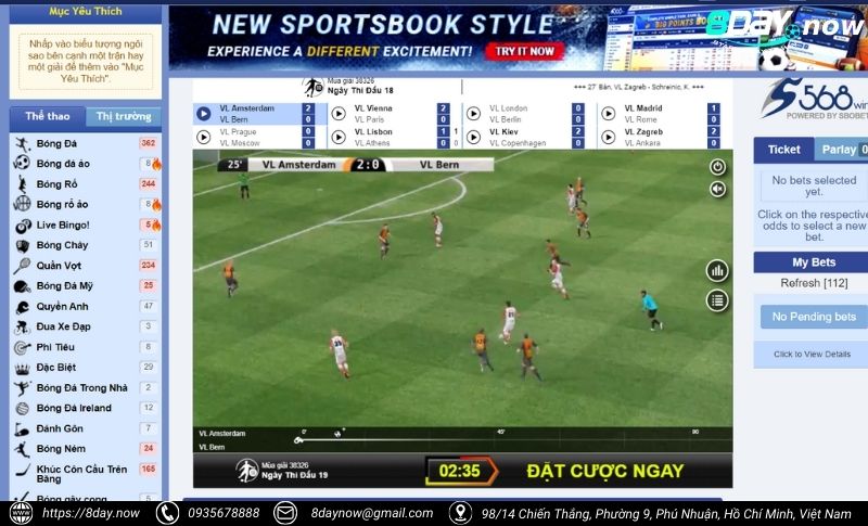 Thể Thao 8DAY - Sảnh cược thể thao uy tín #1 Châu Á 21 Giao dien sanh cuoc The Thao 8DAY - Hinh 16 - Sbobet 8DAY