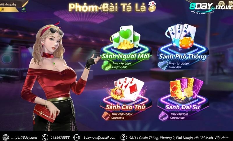 Tá Lả Phỏm 8Day - Game bài Việt, giải trí đỉnh cao 2 Giao dien game Ta La Phom 8Day - Hinh 1
