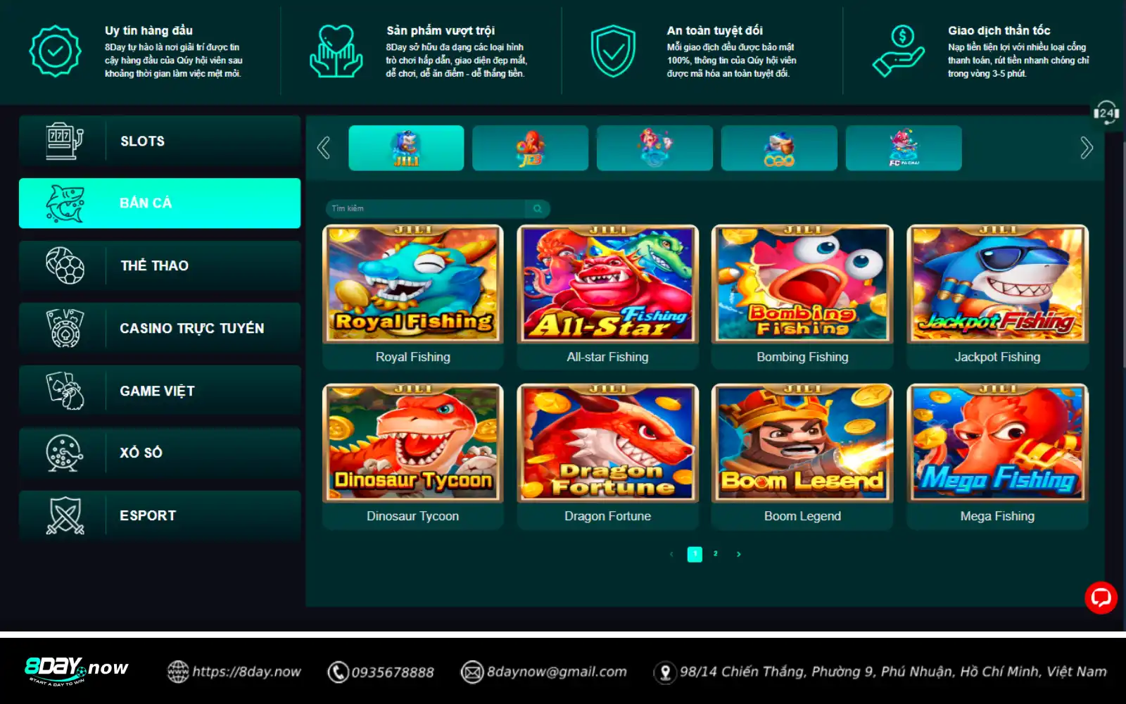 Bắn Cá 8DAY - Sảnh game bắn cá đổi thưởng uy tín #1 Việt Nam 4 Giao dien sanh Ban Ca 8Day - Hinh 1