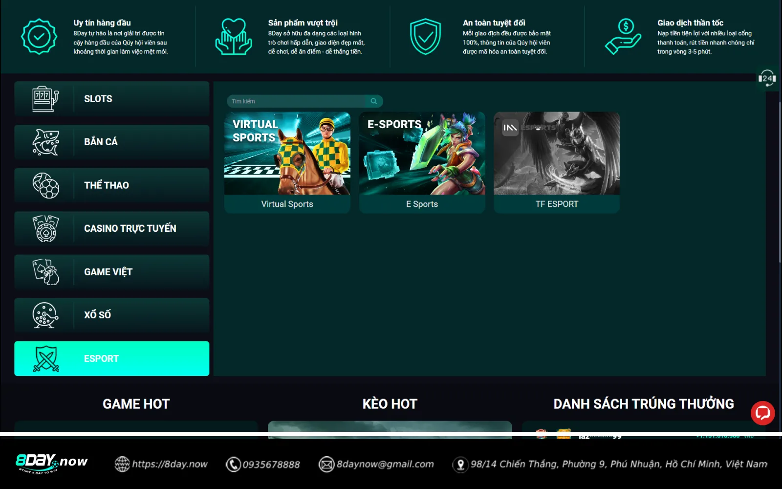 Esport 8Day - Sảnh cược thể thao điện tử uy tín #1 Việt Nam 2 Sanh cuoc Esport 8DAY - Anh 1